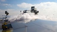 airplane being de-iced