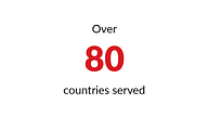 over 50 countries served