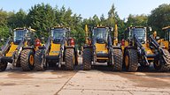 JCB wheel loaders with ardent systems lined up
